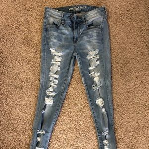 Distressed American Eagle Jeggings